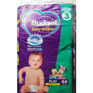 BUDGET BABY DIAPER MEDIUM NO3 44PEC
