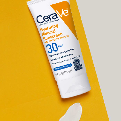 Cerave Hydrating Mineral Sunscreen Broad Spectrum Spf 50 50ml