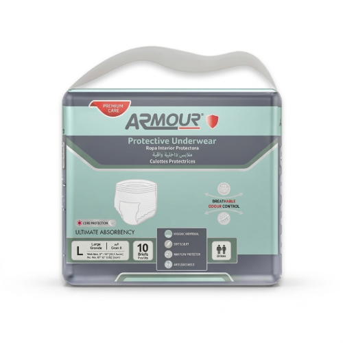 ARMOR PROTECTIVE DIAPERS LARGE 10S