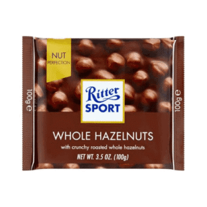 RITTER SPORTS W/WHOLE H/NUTS CHOCO 100G