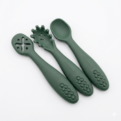GRIP LIGHT SNACK SET 6M+ 3 SPOT 3 SPOONS\